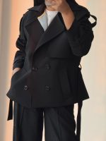 ترنچ کت مشکی Barana - Image 2
